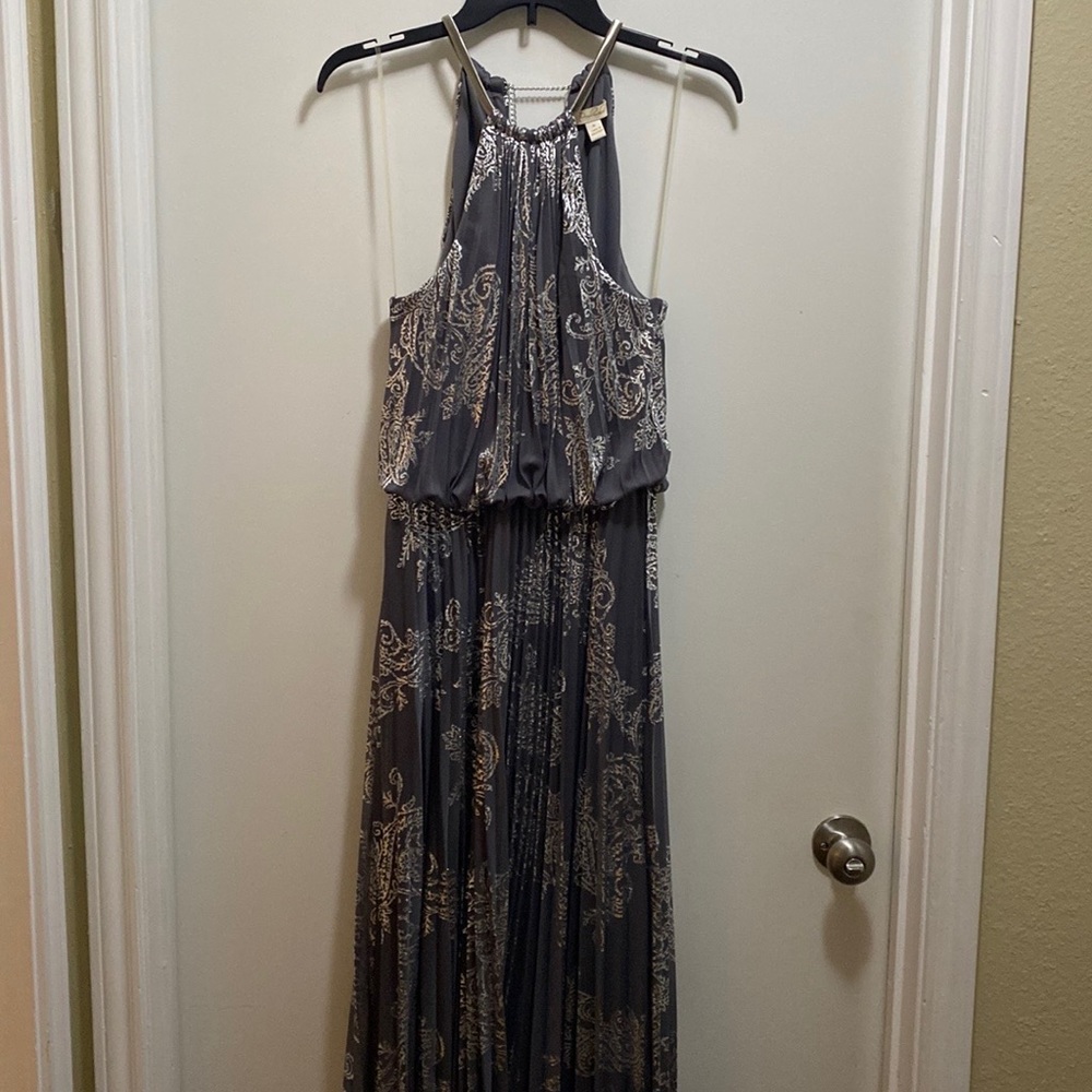 Grey and silver formal dress.